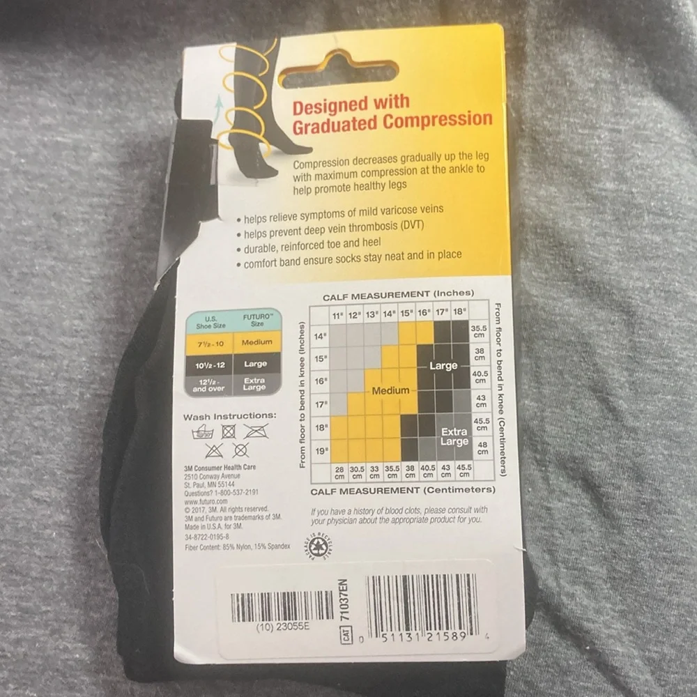 Futuro lifestyle compression dress socks for men black size XL